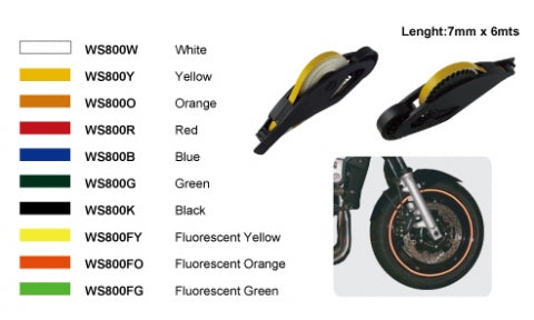 REFLECTIVE WHEEL STRIP 7mm-6m【グリーン】【KEITI】