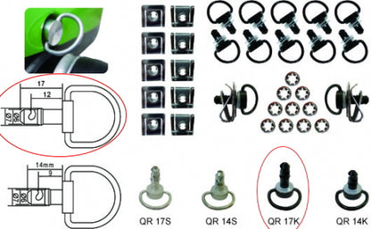 QUICK RELEASE FASTENER 【カウルクリップ】 17mmブラック 10個