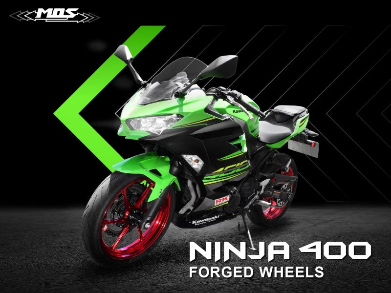 MOS 鍛造アルミホイール前後セット 【NINJA400/Z400/NINJA250/Z250】マットレッド