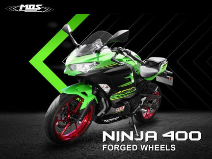 MOS 鍛造アルミホイール前後セット 【NINJA400/Z400/NINJA250/Z250】マットレッド