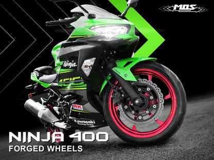 MOS 鍛造アルミホイール前後セット 【NINJA400/Z400/NINJA250/Z250】マットレッド