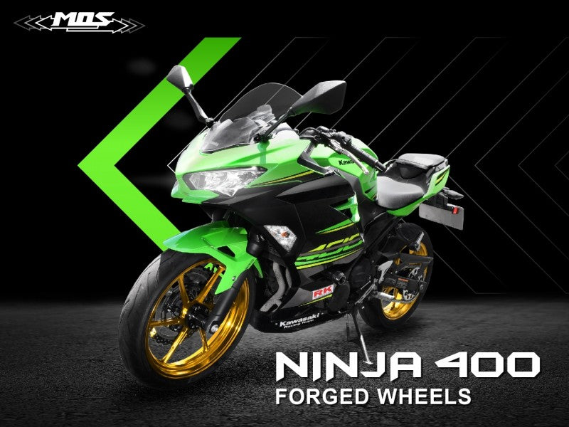 MOS 鍛造アルミホイール前後セット 【NINJA400/Z400/NINJA250/Z250】マットゴールド
