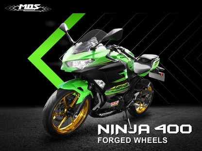 MOS 鍛造アルミホイール前後セット 【NINJA400/Z400/NINJA250/Z250】マットゴールド