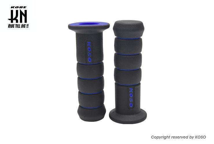KOSO オーロラデュアルカラーグリップ【ブラック/ブルー】120mm
