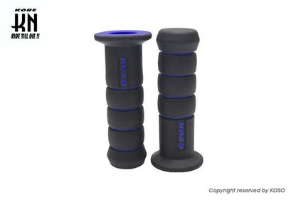 KOSO オーロラデュアルカラーグリップ【ブラック/ブルー】120mm