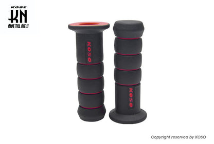 KOSO オーロラデュアルカラーグリップ【ブラック/レッド】120mm