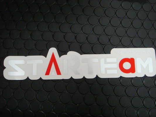 STARTEAM ステッカー大 【シルバー/レッド】230mm-45mm