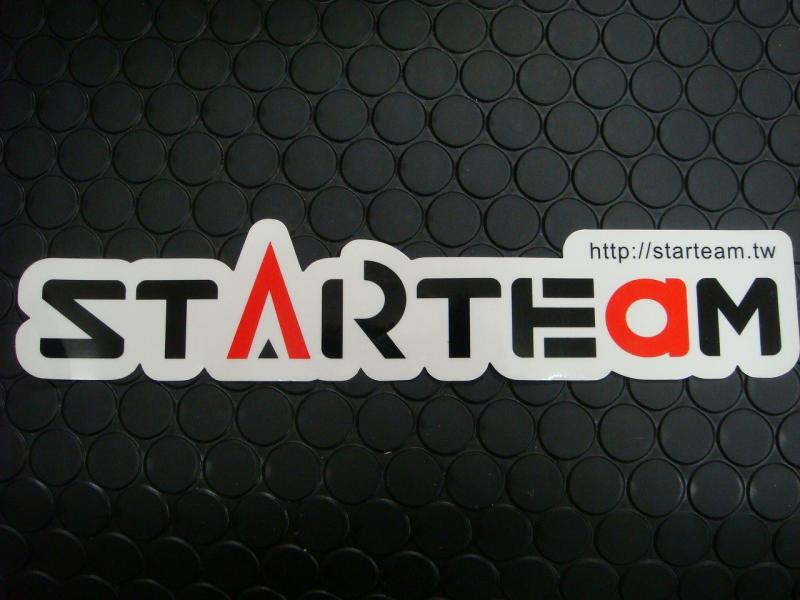 STARTEAM ステッカー大 【ブラック/レッド】230mm-45mm