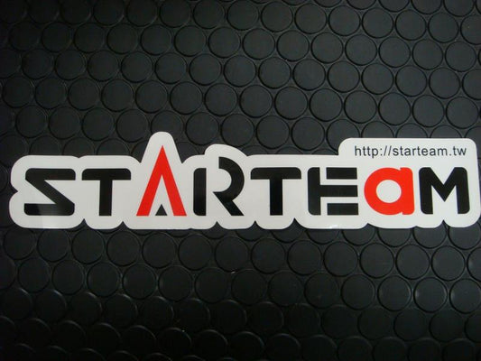 STARTEAM ステッカー大 【ブラック/レッド】230mm-45mm