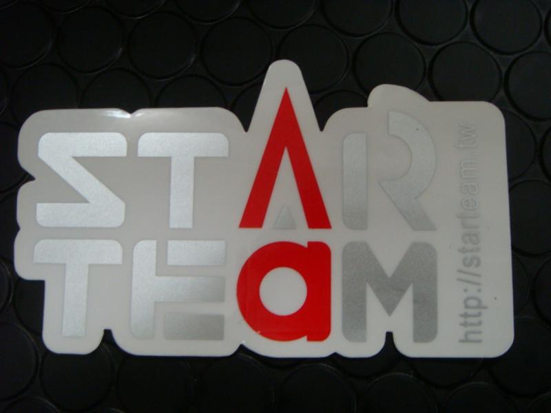 STARTEAM ステッカー中 【シルバー/レッド】65mm-110mm