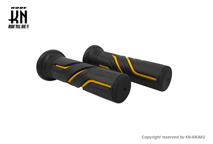KOSO 2トーンカラーグリップ【GULF STREAM】ブラック/イエロー【130mm】
