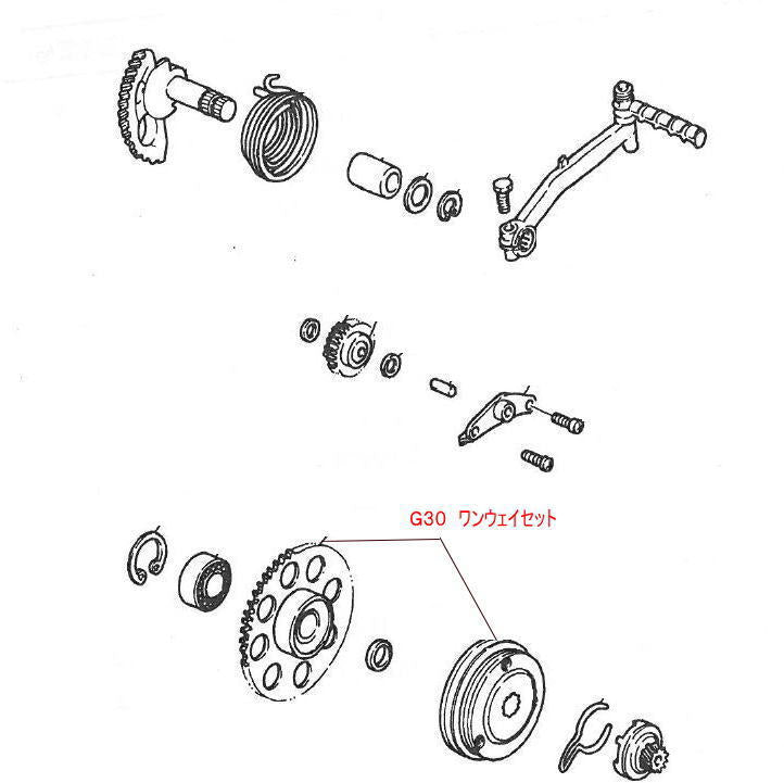 純正部品 【ワンウェイ】 セルギアキット BWS100 グランドアクシス