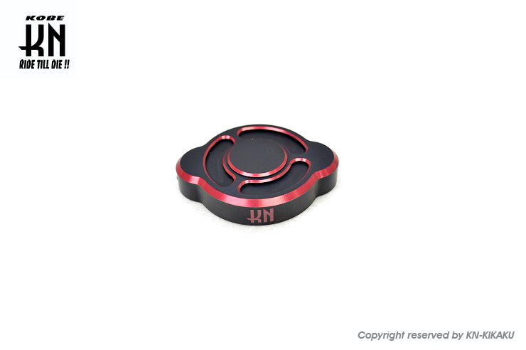 アルミCNC ラジエーターキャップ【水冷車両バイク全般】Mブラック/レッド