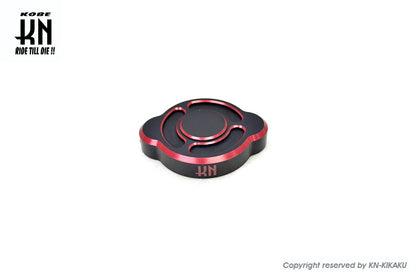 アルミCNC ラジエーターキャップ【水冷車両バイク全般】Mブラック/レッド