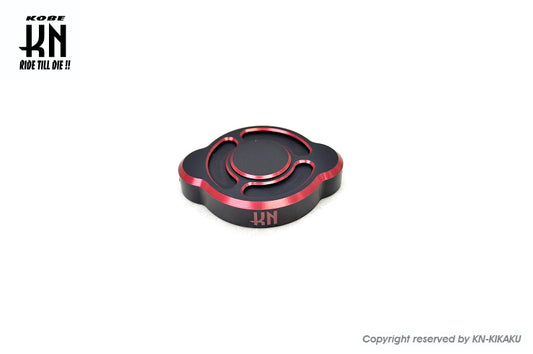 アルミCNC ラジエーターキャップ【水冷車両バイク全般】Mブラック/レッド
