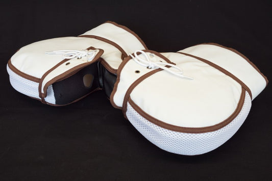 サマーハンドルカバー【ホワイト/ブラウン】