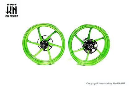 MOS 鍛造アルミホイール前後セット【NINJA400/Z400/NINJA250/Z250】KN別注グリーン