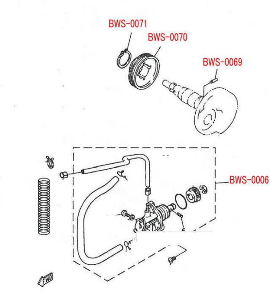 純正部品 【オイルポンプ部 ピンダウエル】 BWS100 グランドアクシス