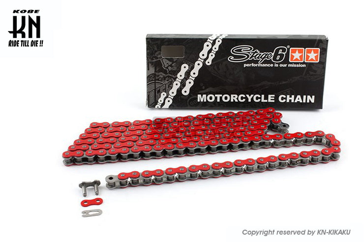 STAGE6 カラーハードチェーン 【420-120コマ】レッド