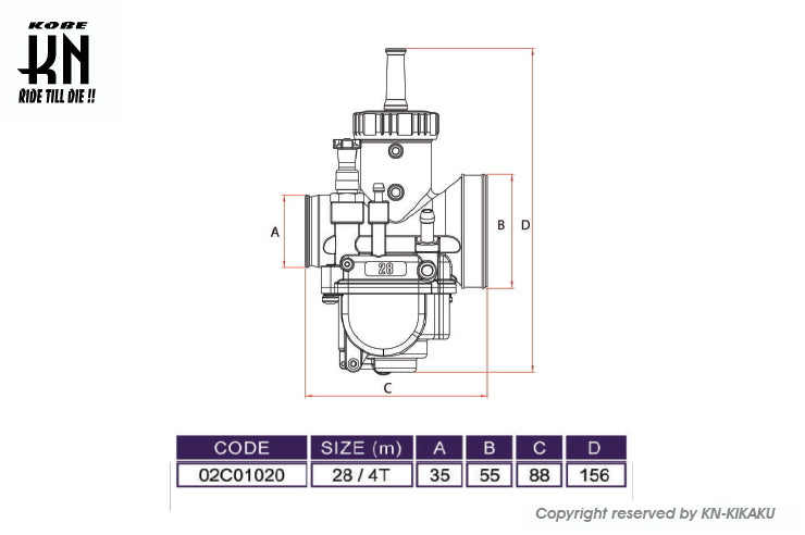UmaRacing VRビッグキャブレター【V4】 28mm 【円筒バルブ】