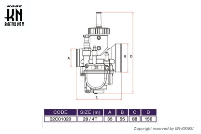 UmaRacing VRビッグキャブレター【V4】 28mm 【円筒バルブ】