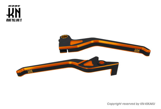 KNデュアルカラーレバー2【グロム/MSX125/モンキー125/カブ125】ブラック/オレンジ