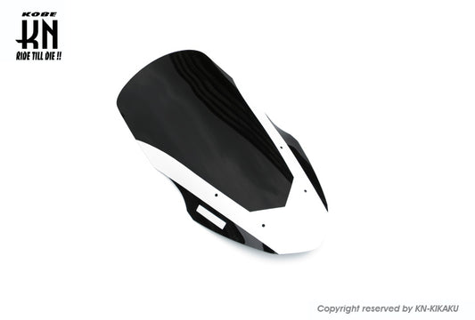 NMAX フロントロングスクリーン【ブラック/ホワイトライン】