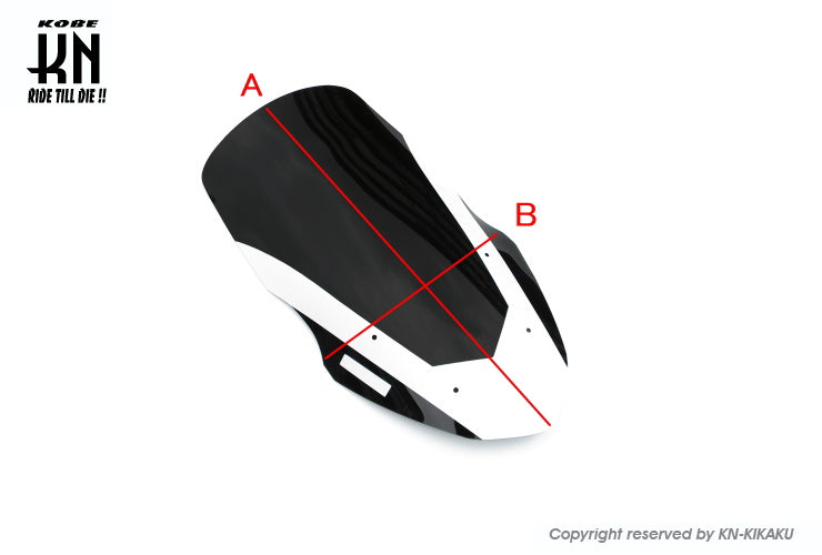 NMAX フロントロングスクリーン【ブラック/ホワイトライン】