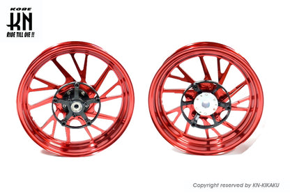 MOS 鍛造アルミホイール前後セット 【XMAX250/300】レッド【XF-10】