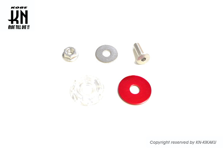 KOSO ライセンスプレートスクリュー【クリアー/レッド】