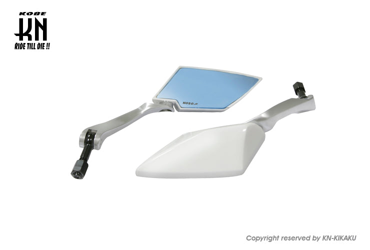 KOSO TTミラー KNバージョン【ホワイト/シルバー】ブルーレンズ