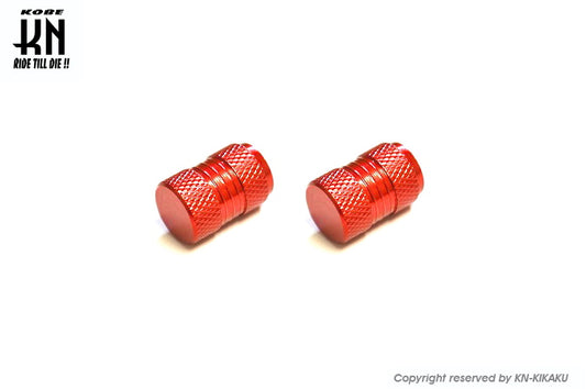 アルミエアーバルブキャップ 汎用【レッド】2個入り