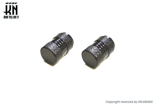 アルミエアーバルブキャップ 汎用【ブラック】2個入り