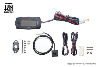 KOSO Mini4 表面温度計+電圧計【タイヤ表面温度/シリンダーヘッドなど汎用+電圧計】非接触赤外線センサー式