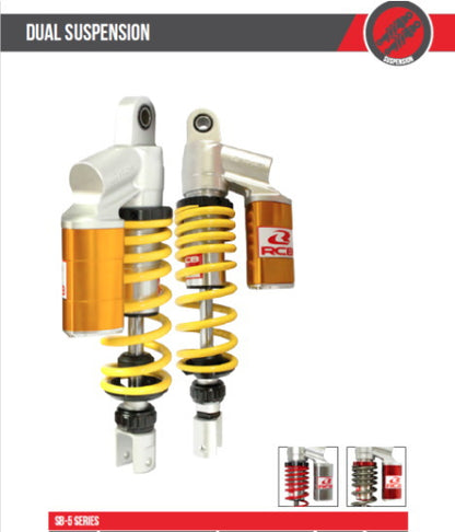 RCB 348-353mm リアショック減衰調整【XMAX250/300/PCX】SB-5【ゴールド/イエロー】
