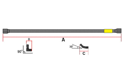 RCB テフロンブレーキホース 【950mm】レッド