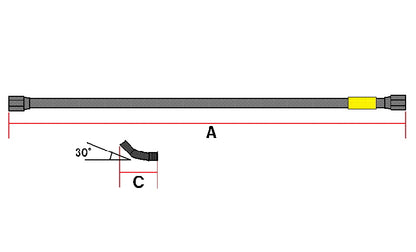 RCB テフロンブレーキホース【550mm】レッド