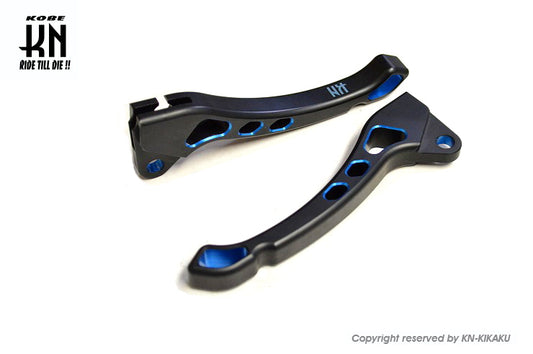 KN デュアルカラーレバー3 【ブラック/ブルー】横型エンジンJOG系ドラム車両