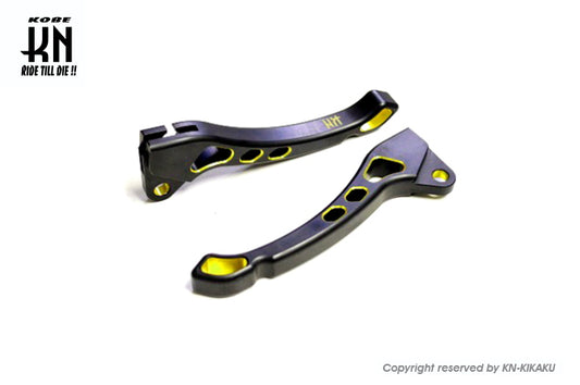 KN デュアルカラーレバー3 【ブラック/ゴールド】横型エンジンJOG系ドラム車両