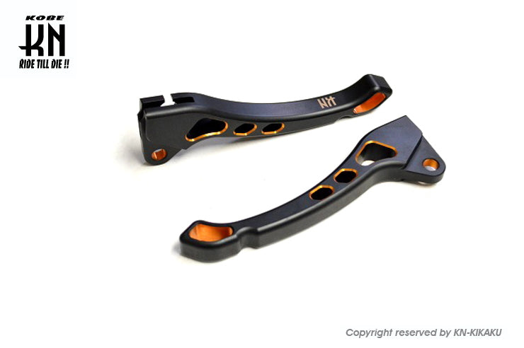KN デュアルカラーレバー3 【ブラック/オレンジ】横型エンジンJOG系ドラム車両