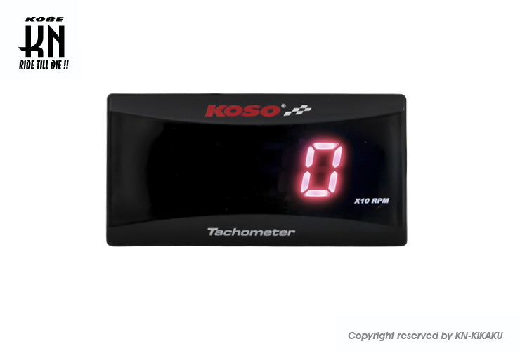 KOSO スーパースリムスタイルRPMメーター【レッド表示】