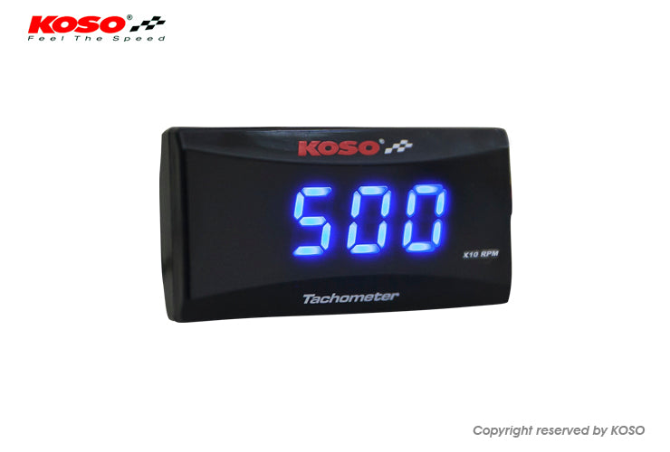 KOSO スーパースリムスタイルRPMメーター【ブルー表示】