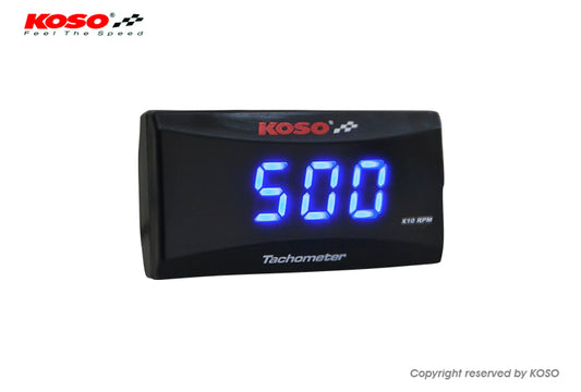 KOSO スーパースリムスタイルRPMメーター【ブルー表示】