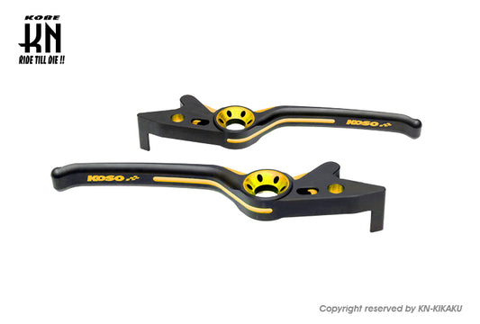 ホークアイ ブレーキレバー【レーシングS/125/150/G6】マットブラック/ゴールド