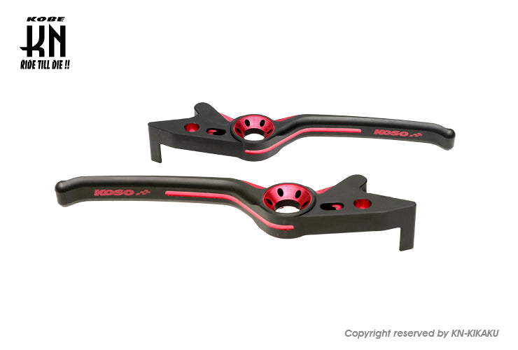 ホークアイ ブレーキレバー【レーシングS/125/150/G6】マットブラック/レッド