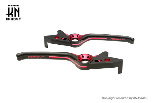 ホークアイ ブレーキレバー【レーシングS/125/150/G6】マットブラック/レッド