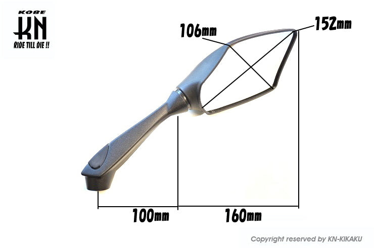 KOSOバックミラー【SOARINGミラー】ネジ径 8/10mm【クリアーレンズ】