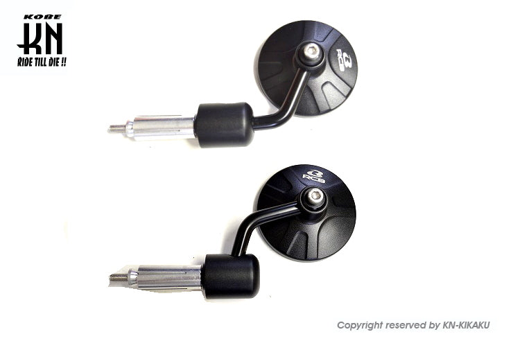 RCB 2WAY ミニバーエンドミラー【アルミCNCサイドミラー】左右セット【ブラック】