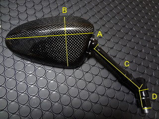 リアルカーボンミラー タイプX 左右セット【右10mm逆ネジ/左10mm正ネジ】