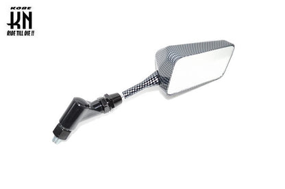 カーボンルック レーシングバックミラー 10mm 【右逆ネジ/左正ネジ】